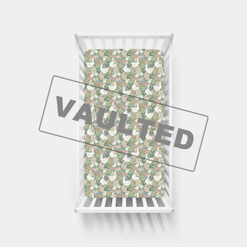 Daisy Goose Garden Meadow Floral Bamboo Fitted Crib Sheet