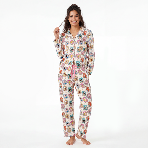 Pink Princess Royal Bow Print Bamboo Women's Pajamas Set