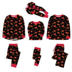 Zooming Red Lightning Car Bamboo Family Matching Pajamas