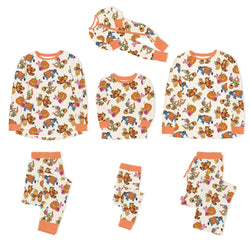 Halloween Bear and Friends Pumpkin Bamboo Family Matching Pajamas