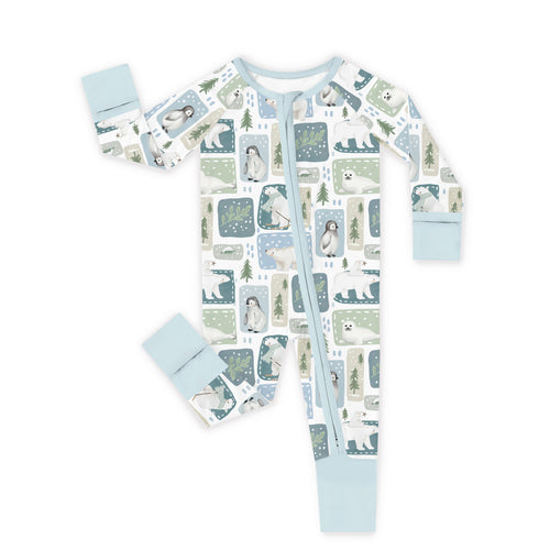 Winter Wonderland Friends Bamboo Zipper Romper Pajamas