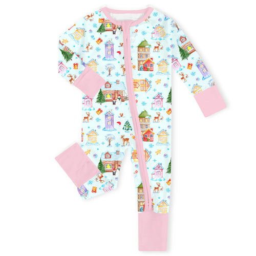 Winter Wonderland Bamboo Zipper Romper Pajamas