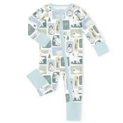 Fancyprince Winter Polar Animals Bamboo Zipper Romper Pajamas