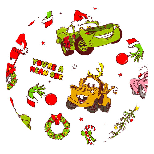 Christmas Cartoon Car Baby Bamboo Zipper Romper Pajamas