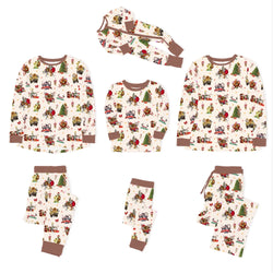 Christmas Safari Park Friends Adventure Bamboo Family Matching Pajamas