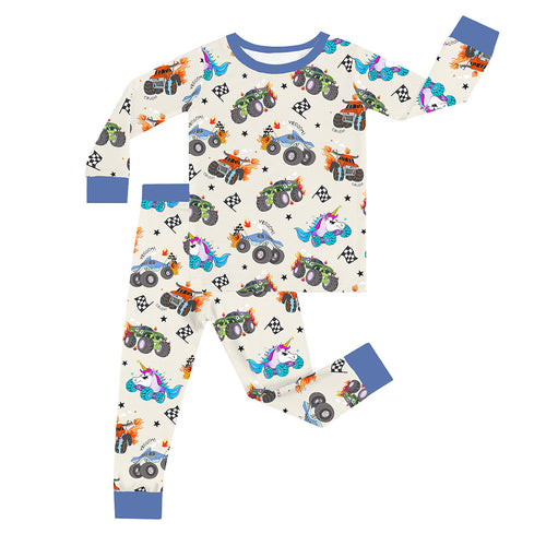 Monster Jam Truck Kid Bamboo Two-Piece Pajama Set