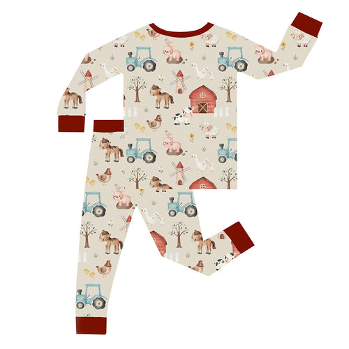 🔥New Deals FancyPrince Animal House Car Kid Bamboo Two-Piece Pajama Set