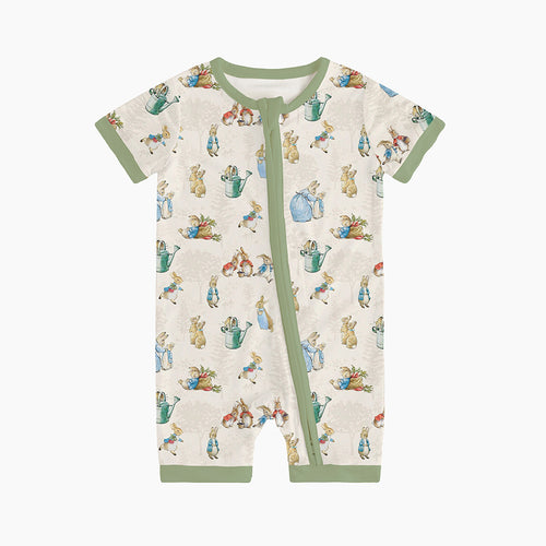 FancyPrince Easter Rabbit Carrot Bamboo Short Zipper Romper Pajamas