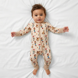 Wild West Roundup Bamboo Zipper Romper Pajamas