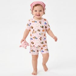 سباق Car Cartoon Kids Bamboo Short Pajama Set