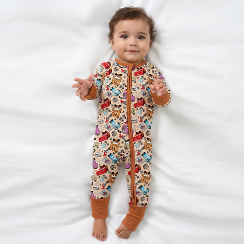 Car Club Bamboo Zipper Romper Pajamas