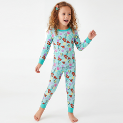 Mermaid And Flounder Bamboo Zipper Romper Pajamas