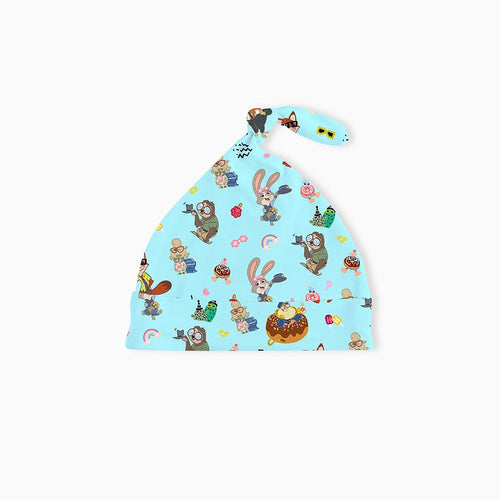 Crazy Zoo Blue Knotted Cap