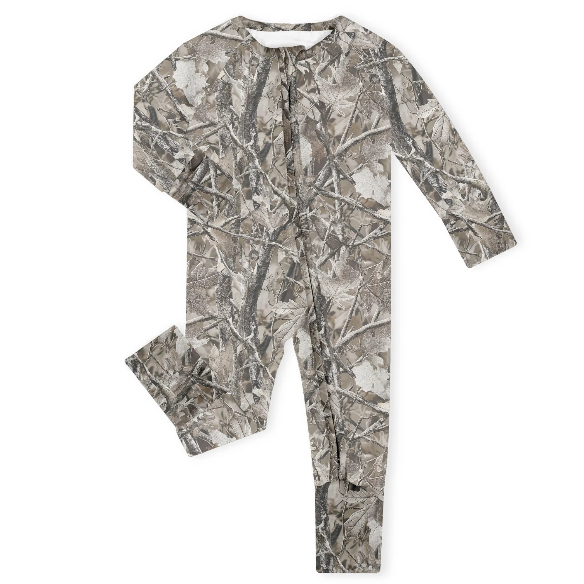 Frosted Timber Camo Bamboo Zipper Romper Pajamas – FancyPrince