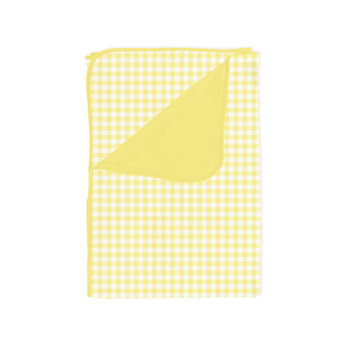 Classic Sunshine Gingham Yellow Bamboo Blanket