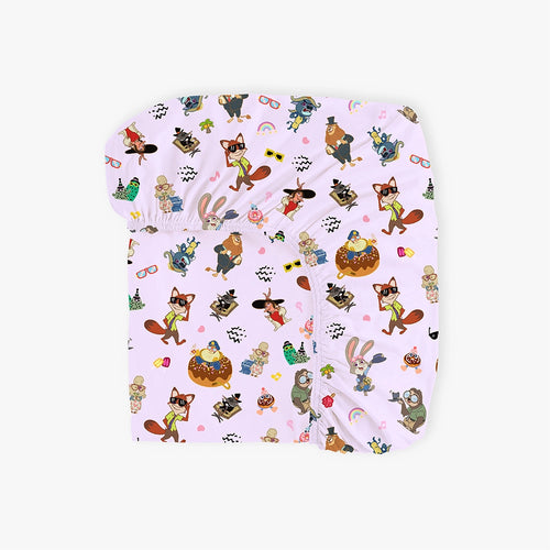 Crazy Zoo Bamboo Fitted Crib Sheet