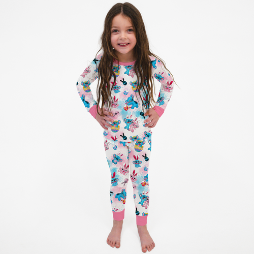 Easter Monster Bunny Egg Kid Bamboo Two-Piece Pajama Set