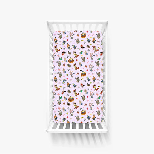 Crazy Zoo Bamboo Fitted Crib Sheet