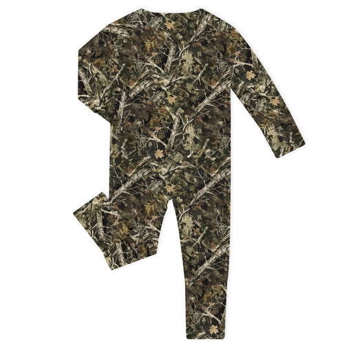 Deep Forest Ridge Camo Bamboo Zipper Romper Pajamas
