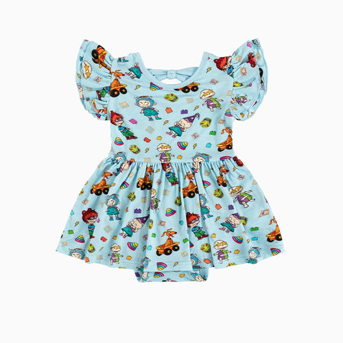 Naughty Diaper Family Dinosaur Twirl Dress With Bodysuit