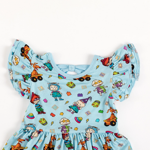 Naughty Diaper Family Dinosaur Twirl Dress With Bodysuit