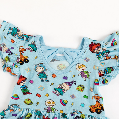 Naughty Diaper Family Dinosaur Twirl Dress With Bodysuit