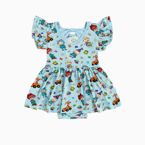Naughty Diaper Family Dinosaur Twirl Dress With Bodysuit