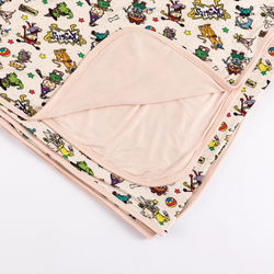 Diaper Family Print Bamboo Blanket