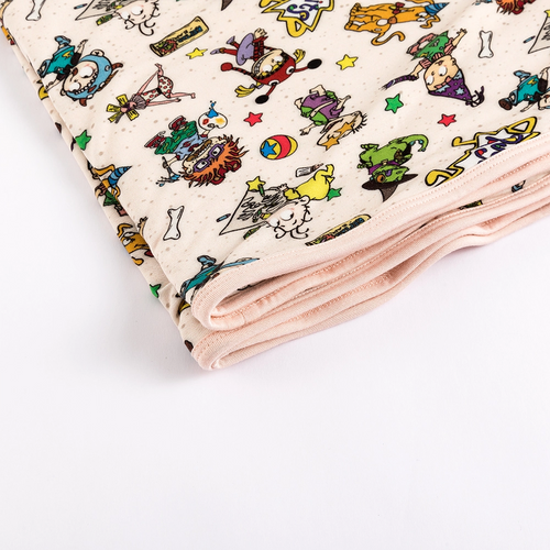 Diaper Family Print Bamboo Blanket