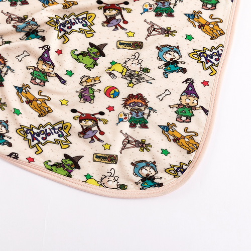 Diaper Family Print Bamboo Blanket