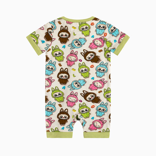 Fashion Dolls Baby Bamboo Short Zipper Romper Pajamas
