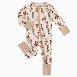 Wild West Roundup Bamboo Zipper Romper Pajamas