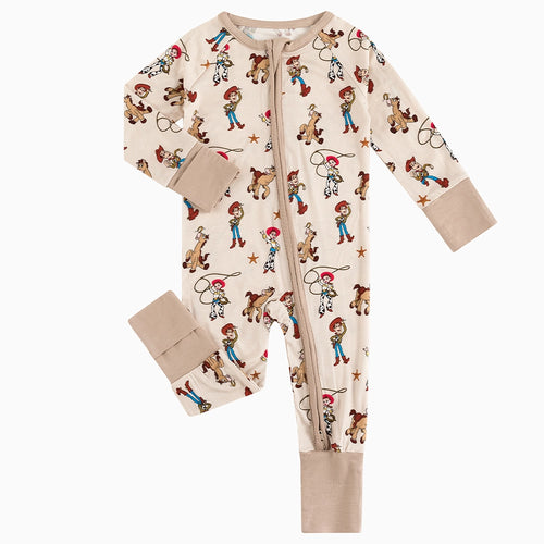 Wild West Roundup Bamboo Zipper Romper Pajamas