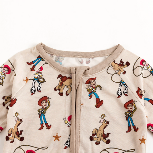 Cowboys Horses Bamboo Zipper Romper Pajamas