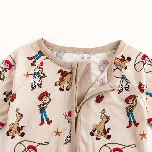 Cowboys Horses Bamboo Zipper Romper Pajamas