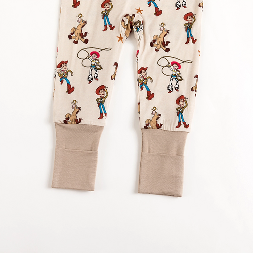 Cowboys Horses Bamboo Zipper Romper Pajamas