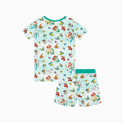 سباق Car Cartoon Kids Bamboo Short Pajama Set