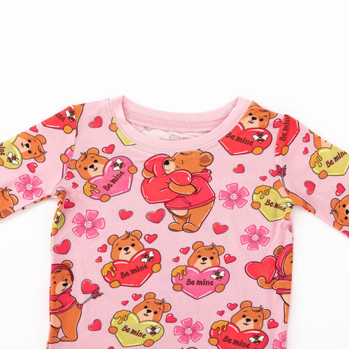 Valentine Wishes and Bear Hugs Love Kids Bamboo Two-Piece Pajama Set