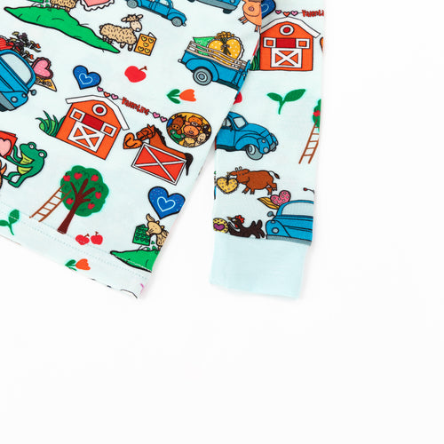 Farm Car and Animal Friends Life Kids Bamboo Two-Piece Pajama Set