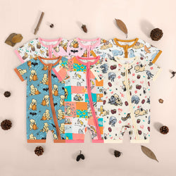 Inspiring Bear Print Zipper Pajamas for Baby