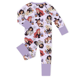 Halloween Princess Baby Bamboo Zipper Romper Pajamas