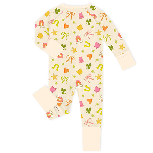 Lucky Charm Dreams Bamboo Zipper Romper Pajamas