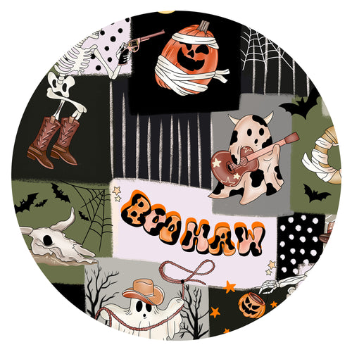 Halloween Western Cowboy Patchwork Bamboo Blanket