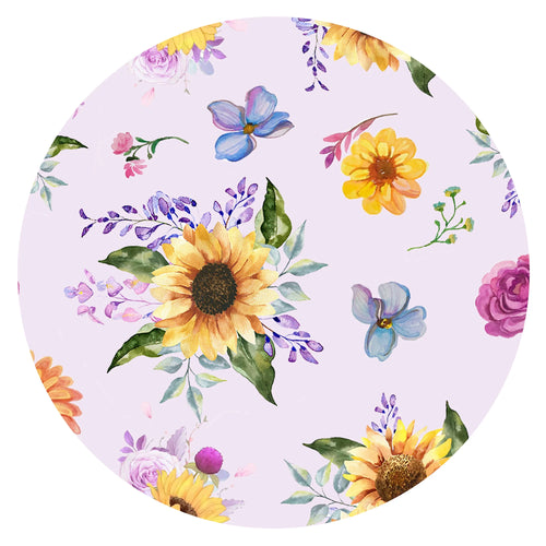 Lavender Sunflower Meadow Bamboo Zipper Romper Pajamas