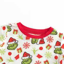 Christmas Sale Green Guy Snowflake Two-Piece Bamboo Viscose Pajama Set