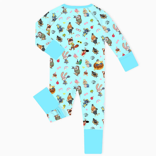 Crazy Zoo Mom&Me Blue Bamboo Family Short Matching Pajamas