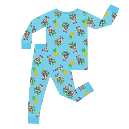 Pineapple Monster Kid Bamboo Two-Piece Pajama Set