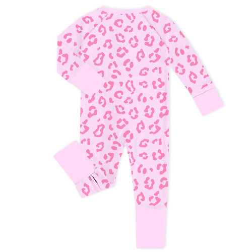 Wild Sweetness Pink Bamboo Zipper Romper Pajamas