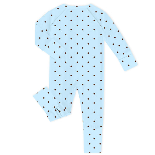 Cocoa Dots Bamboo Zipper Romper Pajamas