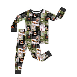Halloween Western Cowboy Patchwork Kids Bamboo Two-Piece Pajama Set